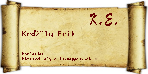Krály Erik névjegykártya
